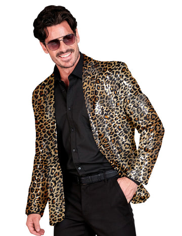 Felnőtt leopárd flitter öltöny kabát