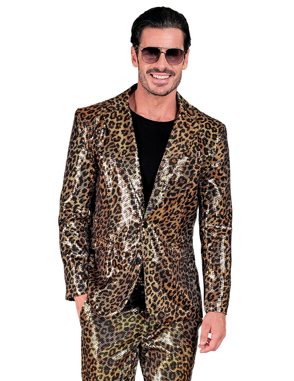 Felnőtt leopárd flitter öltöny kabát