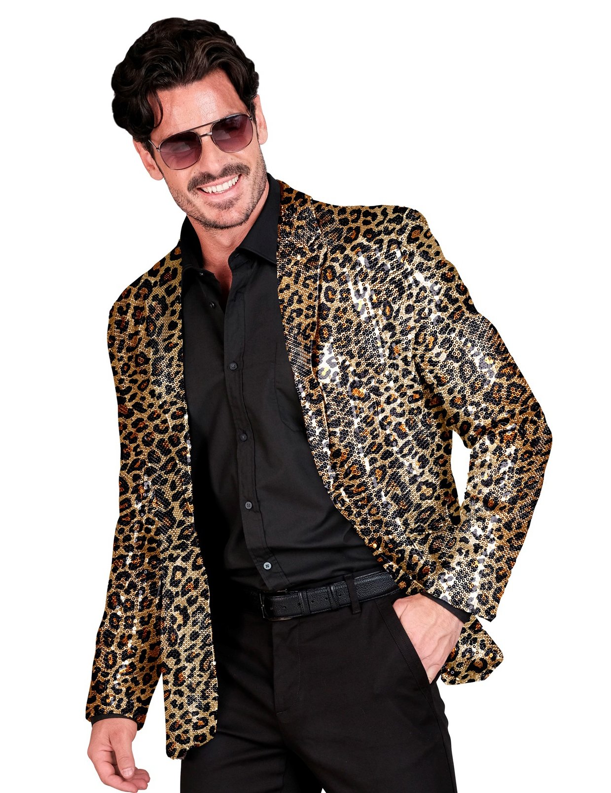 Felnőtt leopárd flitter öltöny kabát