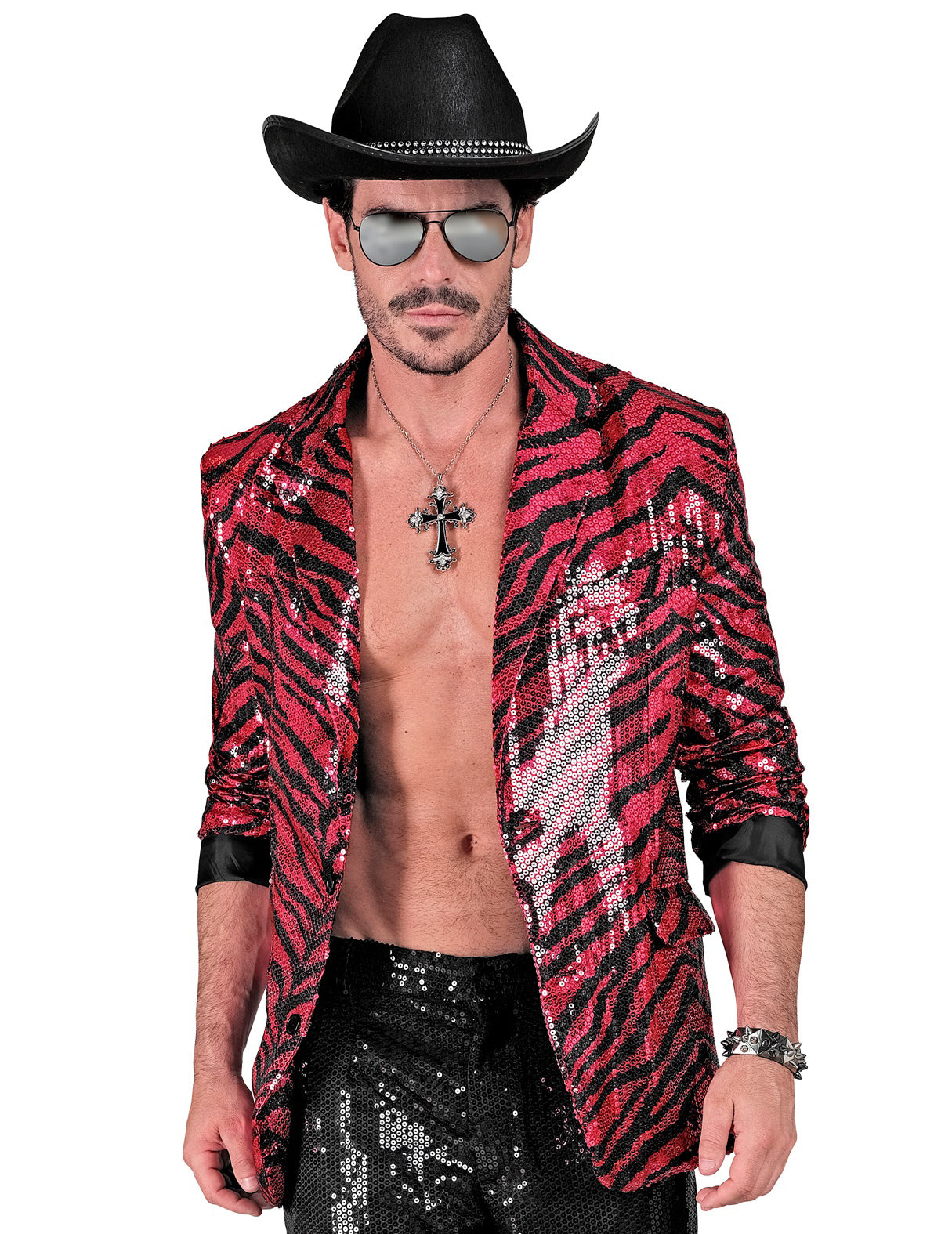 Felnőtt rózsaszín zebra flitter öltöny kabát