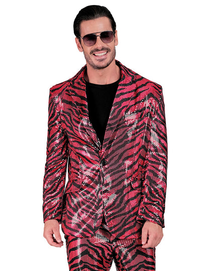 Felnőtt rózsaszín zebra flitter öltöny kabát