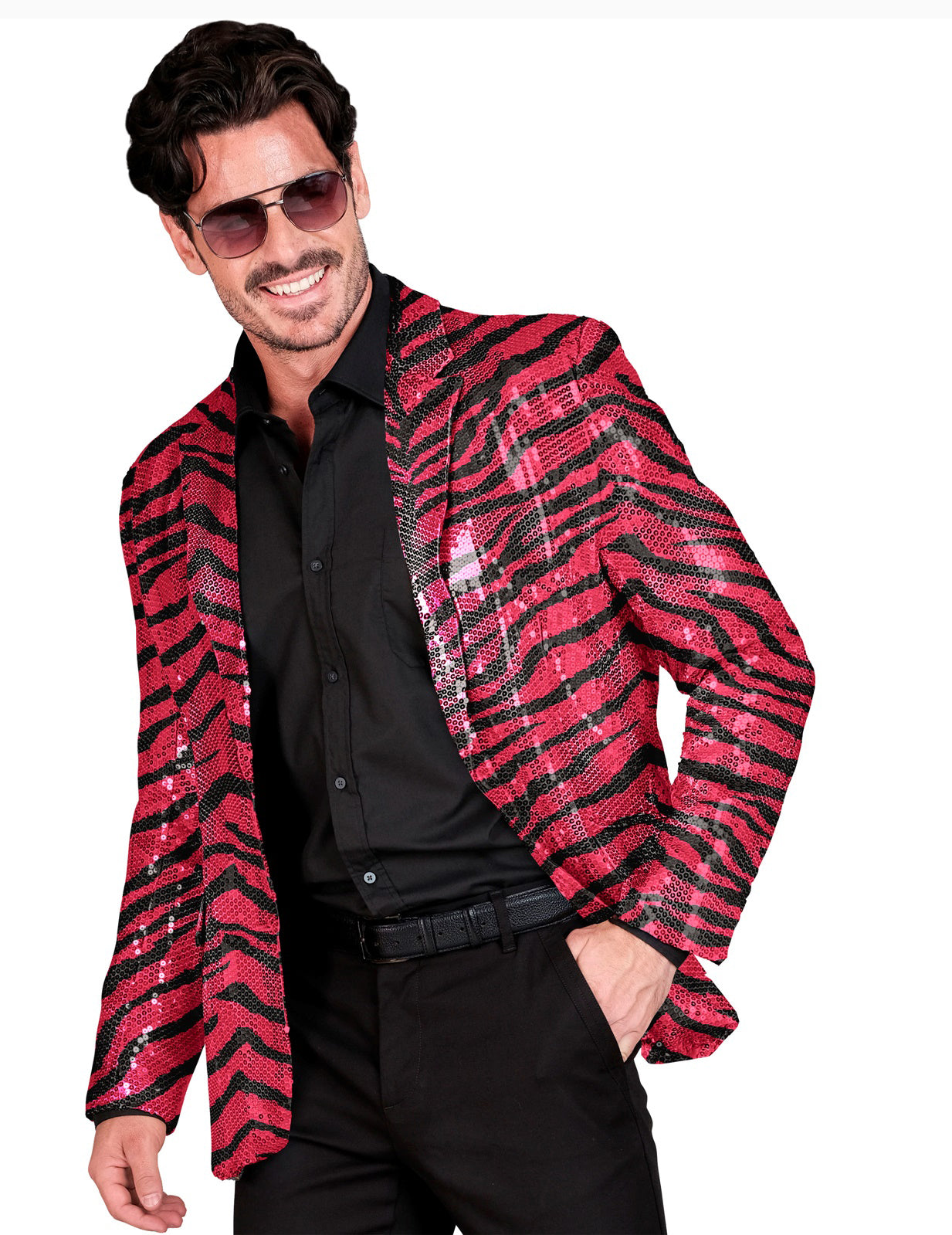 Felnőtt rózsaszín zebra flitter öltöny kabát