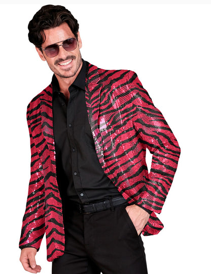 Felnőtt rózsaszín zebra flitter öltöny kabát