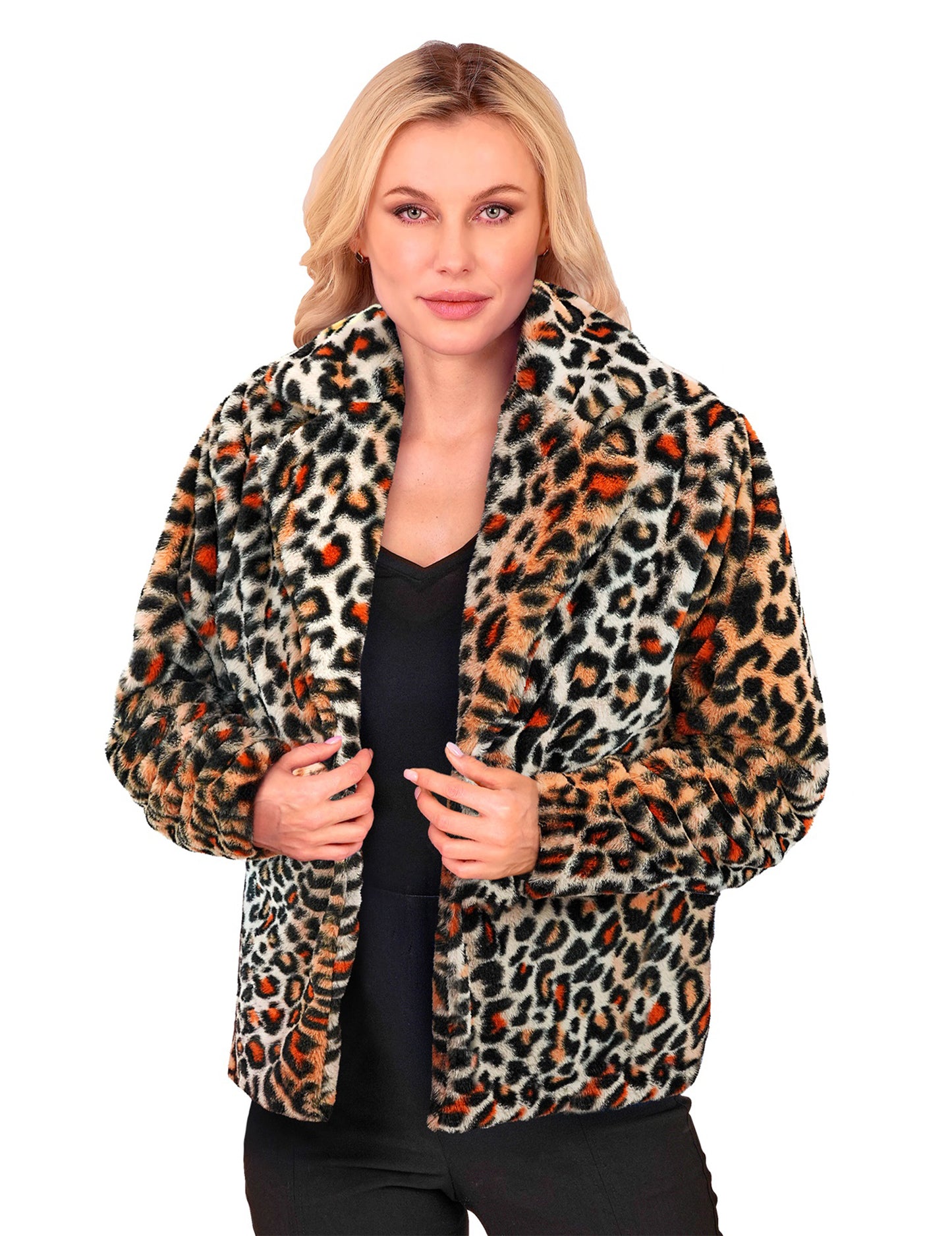 Női leopárd plüss kabát jelmez 
