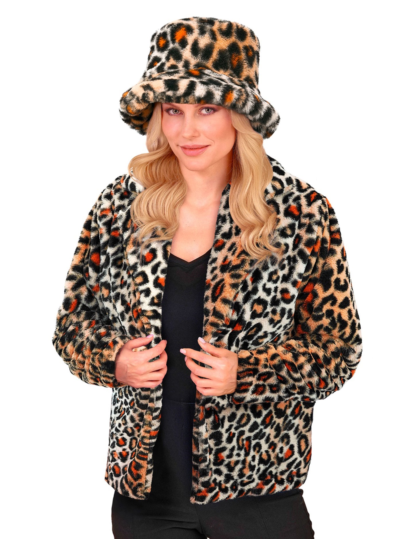 Női leopárd plüss kabát jelmez 