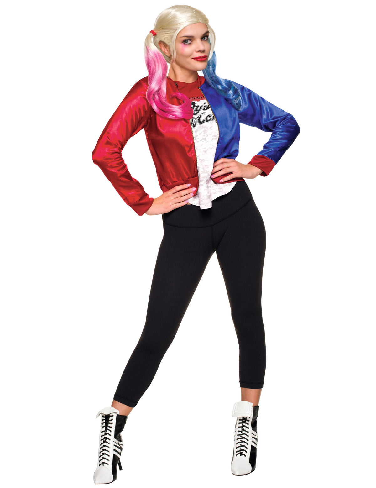 Veste et t-shirt intégré Harley Quinn Suicide Squad™ pour femme rouge et bleu