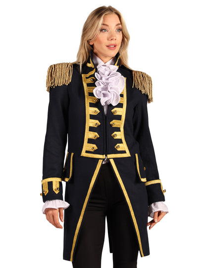 Veste militaire bataille de Waterloo bleu marine femme