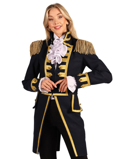 Veste militaire bataille de Waterloo bleu marine femme