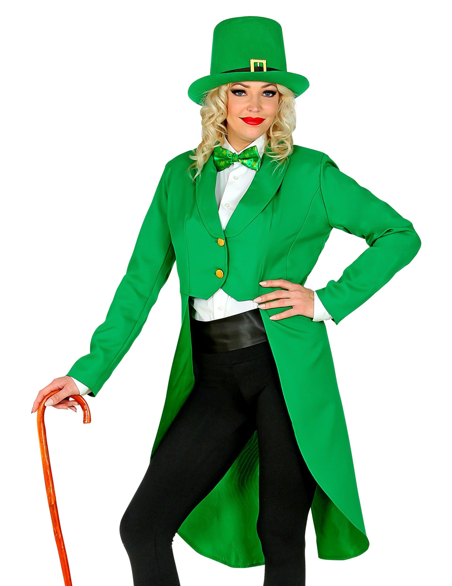 Női zöld frakk Szent Patrik napjára 