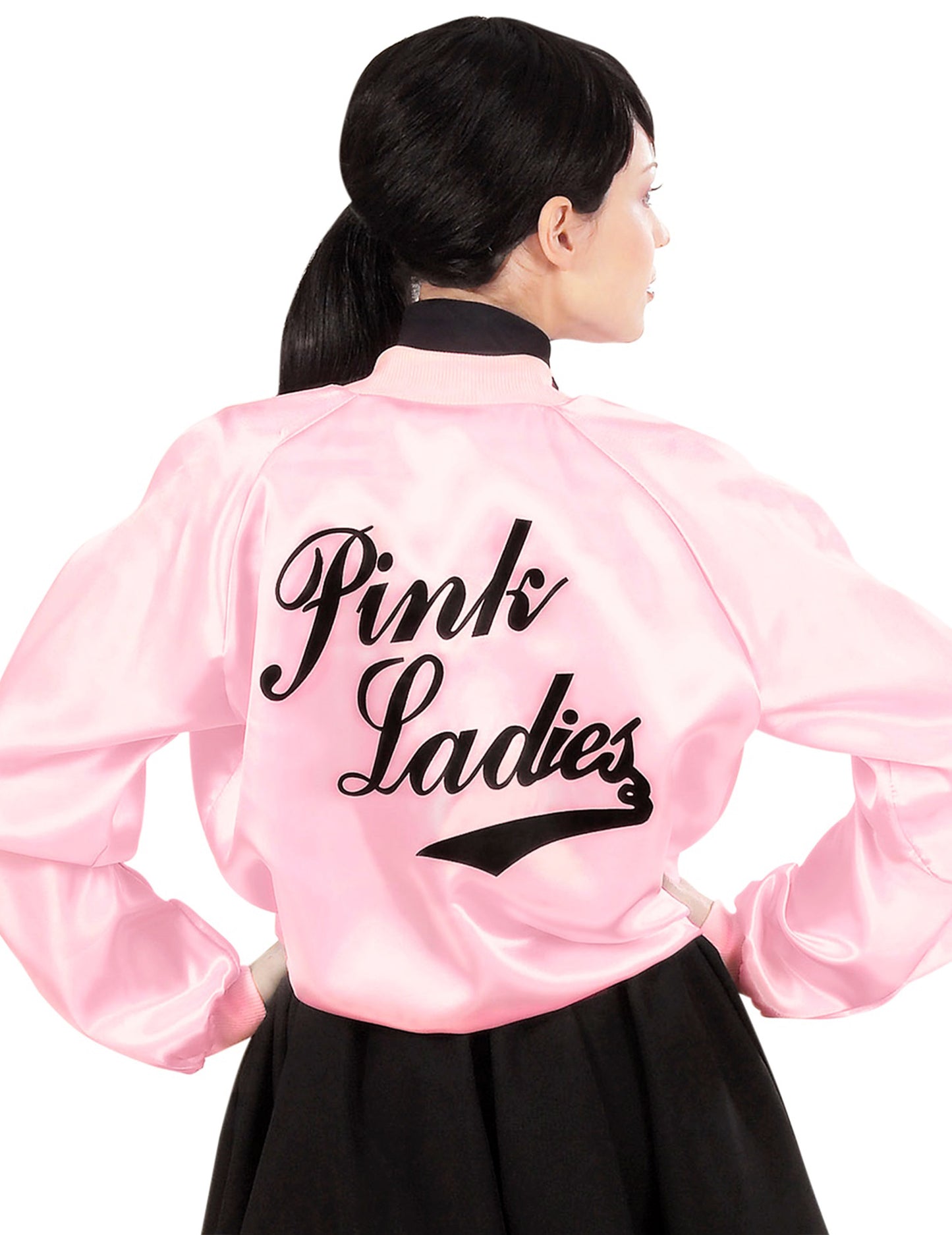 Vue de dos de la veste rock'n roll pour femme Pink Ladies