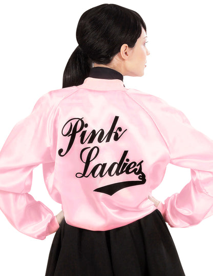 Vue de dos de la veste rock'n roll pour femme Pink Ladies