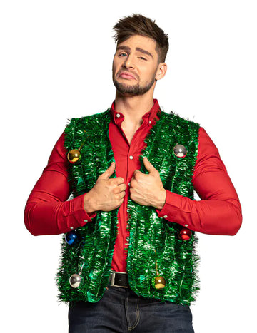 Karácsonyfa kabát felnőtt zöld golyókkal