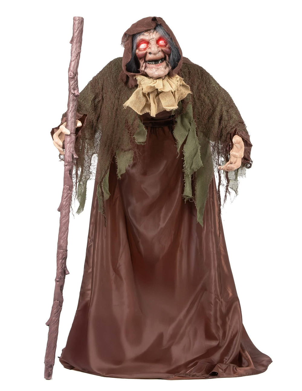 Bâton de marche de la vieille sorcière animée pour Halloween