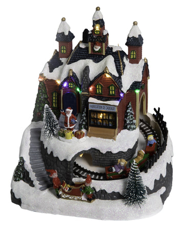 Karácsonyi Műhelyfalu 20 x 19 cm animációs és zenés