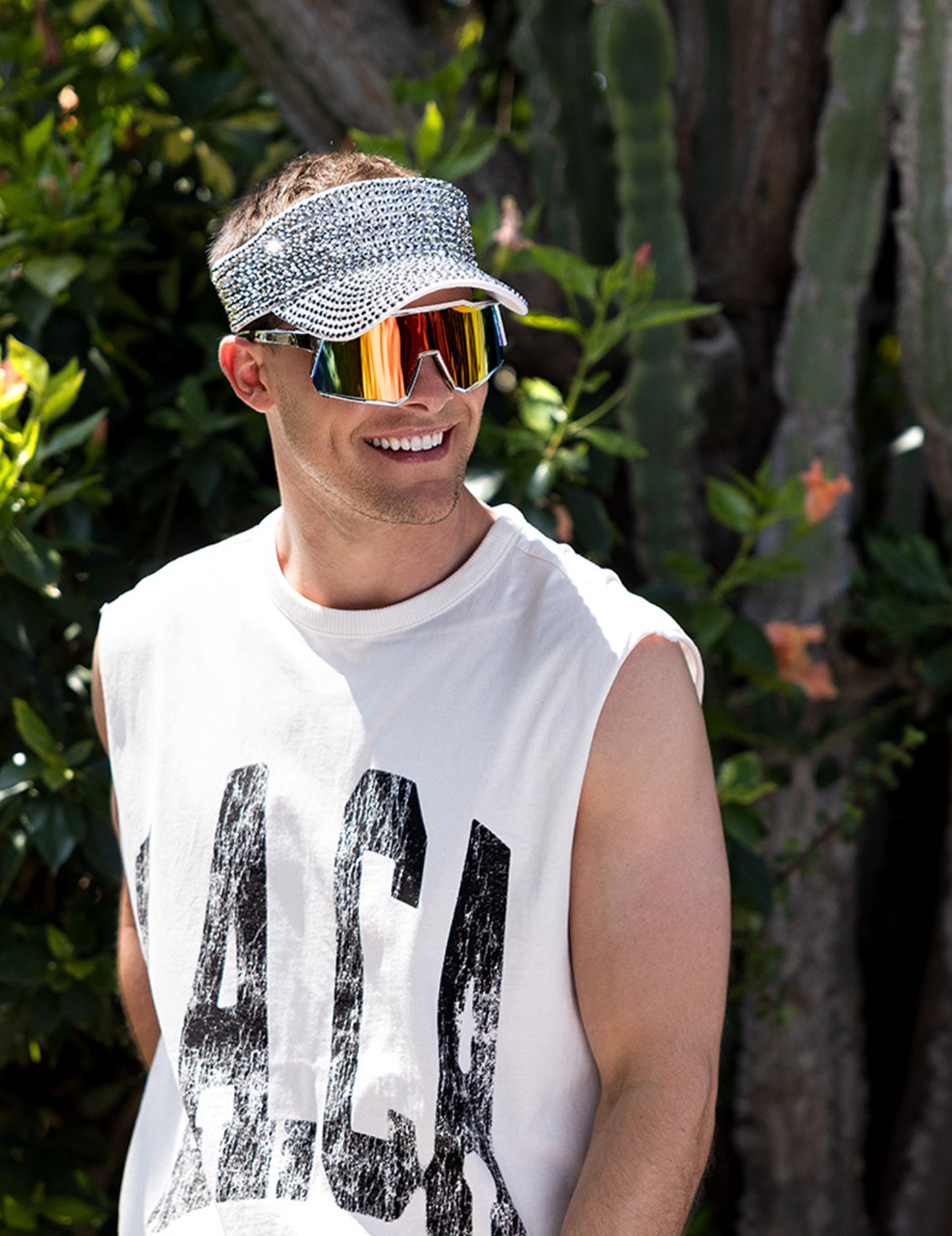 Felnőtt ezüst strassz napellenző