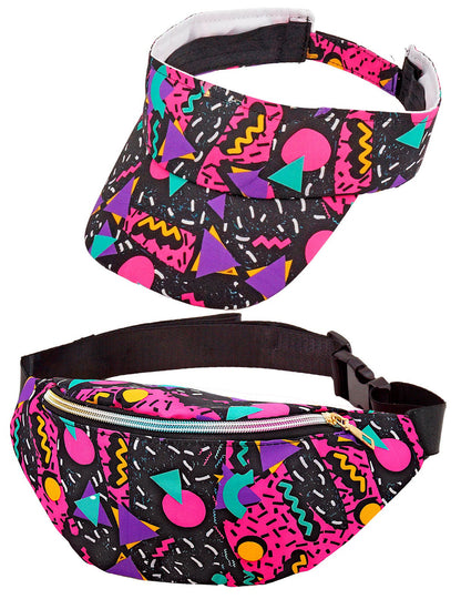 Felnőtt fekete 90-es évekbeli mintás napellenző és banán