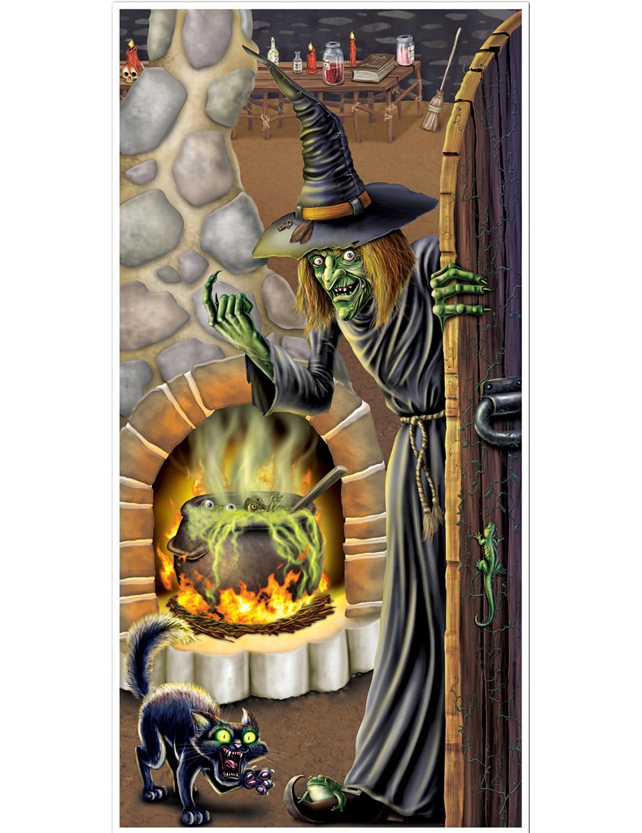 Indication de la hauteur de la décoration de porte maison sorcière